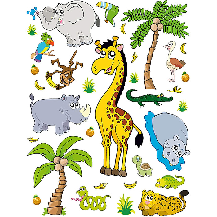 Дитячий стілець/крісло - вибір дизайну - жовтий наклейка - тварини зоопарку та жираф - пластик - вантажопідйомність до 100 кг/захист від перекидання - для використання в приміщенні та на вулиці - 0-99 років - 1 стілець - тварини зоопарку без назви та жира