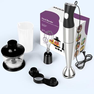 Набір ручних блендерів NWOUIIAY 1200 Вт 6 в 1 Ручний блендер Ручний блендер Електричний відповідний подрібнювач, блендер для подрібнення, подрібнення, перемішування, змішування та подрібнення льоду