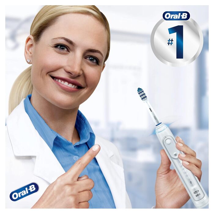 Насадка для електричної зубної щітки Oral-B Trizone, 4 шт. и, засіб для видалення нальоту, 3 зони щетини для глибокого очищення, біла