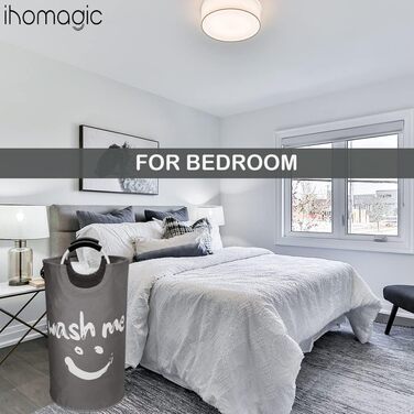 Кошик для білизни з ручками 91L Окремо стоячий кошик для білизни Розбірний, мішок для брудної білизни зі смайликом для брудної біл