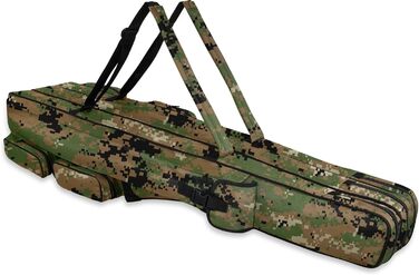 Рибальська сумка normani XXL 190 см або 210 см, сумка для вудки, рюкзак для рибалки - 8 кишень для 6 вудок та підсака, цифровий Woodland 190 см