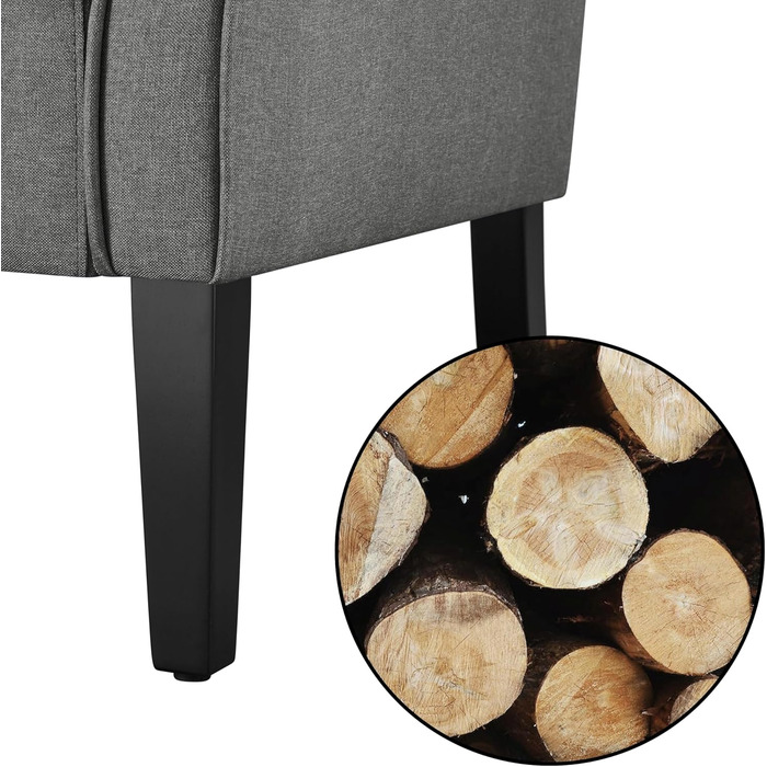 Сучасне крісло Yaheetech з вигнутою спинкою та дерев&39яними ніжками, м&39яке крісло-реклайнер, крісло під телевізор з підлокітниками, одномісний диван, зручні сидіння, темно-сірий, темно-сіра поліестерова тканина