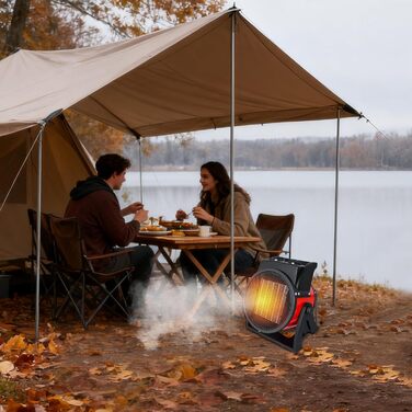 Енергозберігаючий керамічний обігрівач UISEBRT потужністю 2000 Вт - Будівельний обігрівач, електричний обігрівач із захистом від перегріву, для будівельних майданчиків, гаражів та майстерень