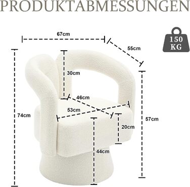 Обертові на 360 градусів акцентні крісла у формі бочки, круглі крісла з широкою оббивкою, крісло з плюшевої тканини для вітальні, спальні, офісу, зали очікування (бежевий)