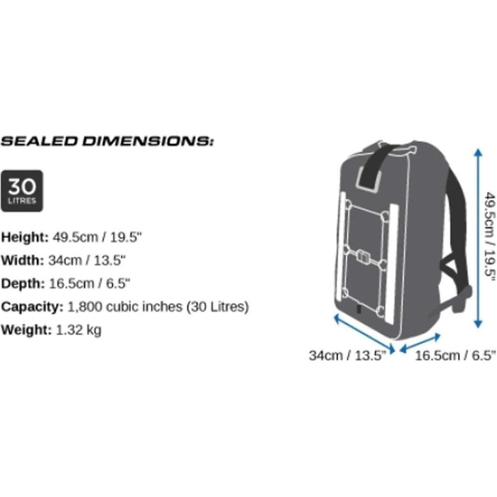 Водонепроникний рюкзак OverBoard Pro 30 літрів червоного кольору