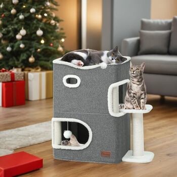 Котячий будиночок, котяче ліжко для домашніх котів, котяча бочка, котяча печера, невелика когтеточка з платформою, котячі меблі, котяче ліжко-печера, котячі печери, котячі ліжка (сірий)