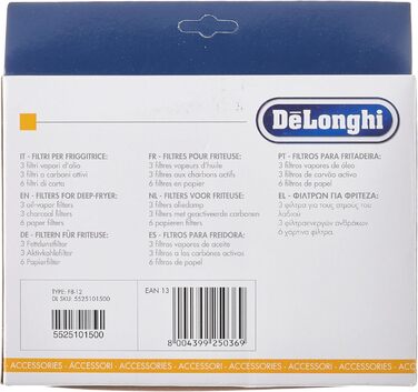 Набір фільтрів De'Longhi для фритюрниць серії F8-F1000, чорний/білий