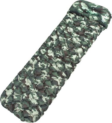 Надувний килимок для сну з подушкою, надлегкий кемпінговий надувний матрац, сумка для перенесення, невеликий розмір для кемпінгу на свіжому повітрі, подорожей у наметі, походів, килимок для сну, трекінговий матрац (камуфляжний, 190 x 56 x 5,5 см) 190 x 56