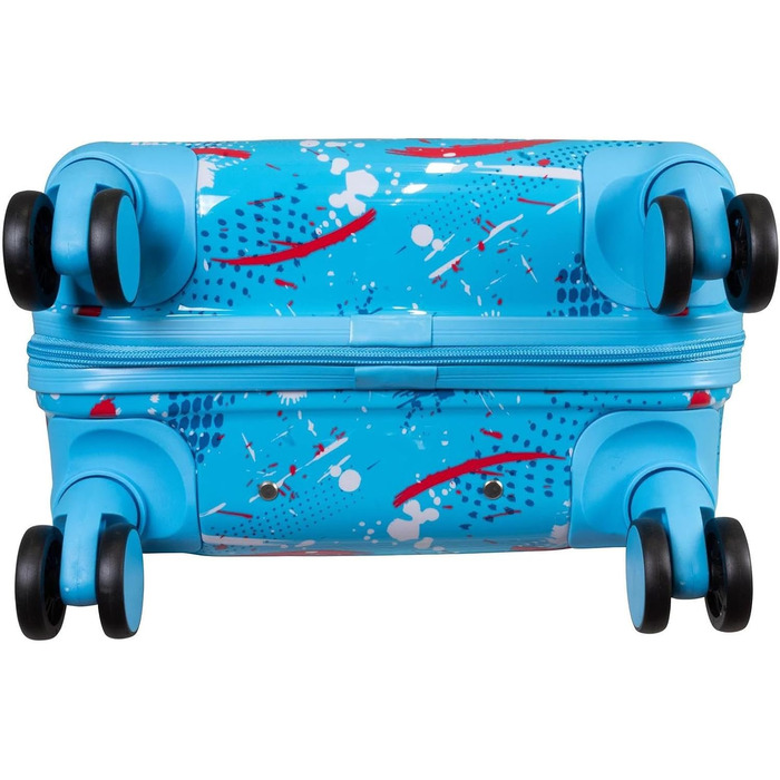 Валіза-тролей Cespara з твердим корпусом для ручної поклажі, з сучасним малюнком - колір світло-блакитний - розмір M