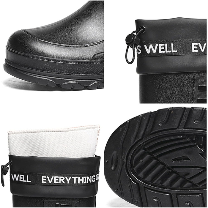 Чоловічі гумові чоботи до литок, водонепроникні, нековзні, гумові, чоботи для чоловіків, зручні, для садівництва, рибальства, для подвір&39я, ферми, на природі, для роботи, з регульованим шнурком, чорні