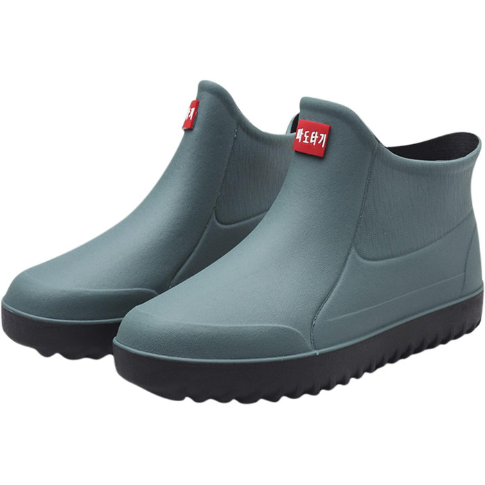 Чоловічі короткі гумові чоботи, водонепроникне садове взуття, нековзне, зручна устілка, модні легкі гумові чоботи до щиколотки, робоче взуття на відкритому повітрі, розмір ЄС 43, зелені