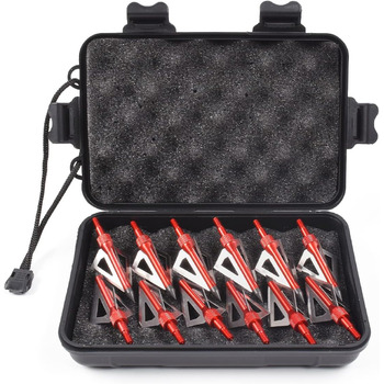 Наконечники стріл 100 гран (вкручувані) — для зовнішнього використання, червоні, 12 шт. + пластиковий кейс