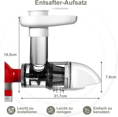 Аксесуари для соковижималки для KitchenAid Artisan - Набір аксесуарів для соковижималки KitchenAid - Аксесуари для соковижималки для овочів і фруктів (пристрій не входить в комплект, тільки аксесуари) - Білий