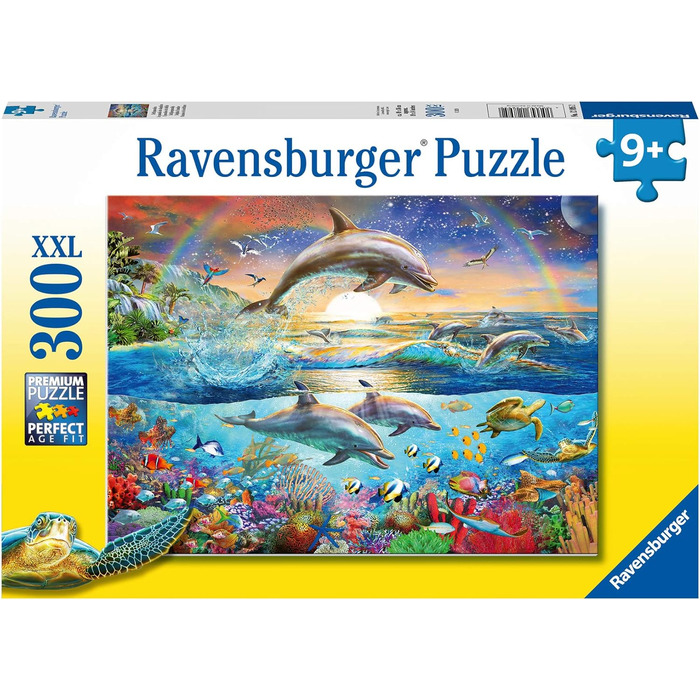 Дитячий пазл Ravensburger - 12895 Dolphin Paradise - Пазл підводний світ для дітей від 9 років, 300 елементів у форматі XXL