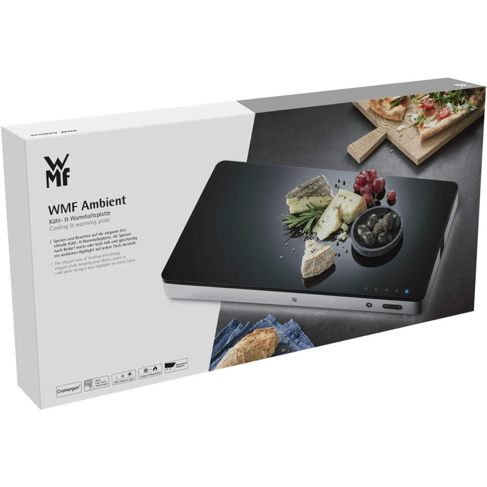 Електрична, нагрівальна плита, для нагрівання та охолодження їжі, 270 Вт, навколишнє освітлення, скляна поверхня