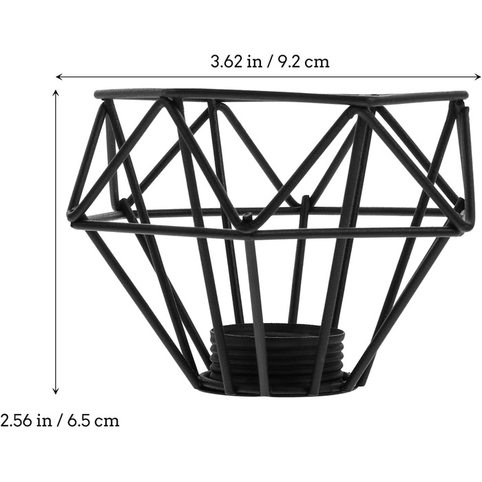 Металева лампочка Захисна клітка Абажур Вінтажний тримач для лампи Підвісний шнур освітлення Освітлювальний прилад Фермерський будинок Спальня Оздоблення їдальні, 3,62X3,62X2,55 дюйма Чорний