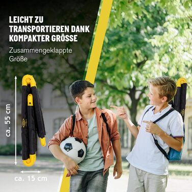 Футбольні ворота Umbro - Футбольні ворота 50 x 44 x 44 см - Складані футбольні ворота - Футбольні ворота для дітей садівництва - Футбольне тренувальне обладнання для використання в приміщенні та на вулиці - Чорний/Жовтий