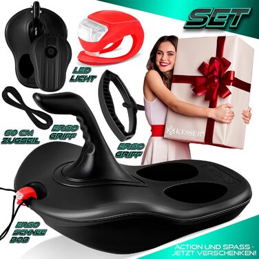 Зі світлодіодним підсвічуванням вкл. мотузку для витягування Санки Тобогган Дитячі санки Zipfelbob Пластикові санки Стабільні для