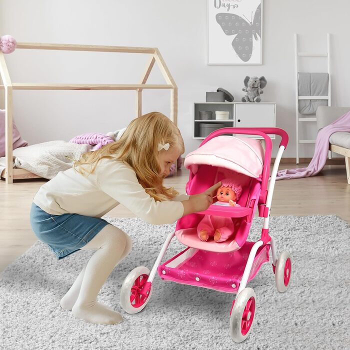 Коляска для ляльок ANIVIA, лялькова коляска, коляска 8 в 1, лялькова коляска та коляска, іграшка, подарунок для дітей, підходить д