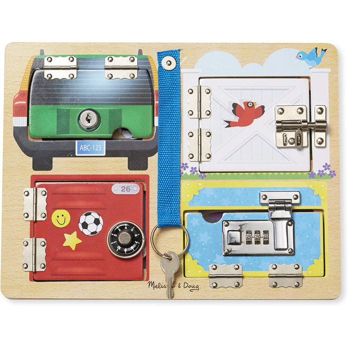 Ігрова дошка Melissa & Doug Lock and Latch розвиваюча іграшка моторика 3 подарунок для хлопчиків або дівчаток