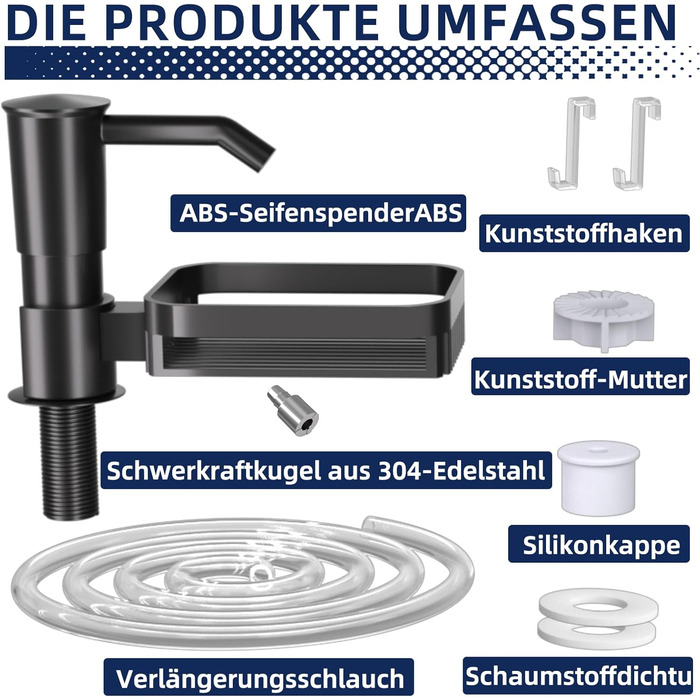 Пластиковий дозатор мила кухонний,Дозатор мила кухонний,Дозатор рідини для миття посуду кухонний,Дозатор мила вбудований в дозатор