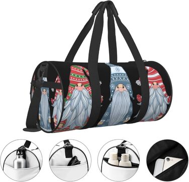 Дорожня сумка-мішок, новорічний дизайн (Дід Мороз, Гном), спортивна сумка для чоловіків та жінок