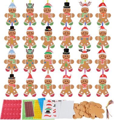 Набір для творчості LAMEK, 24 шт., пряниковий чоловічок із пінорезини