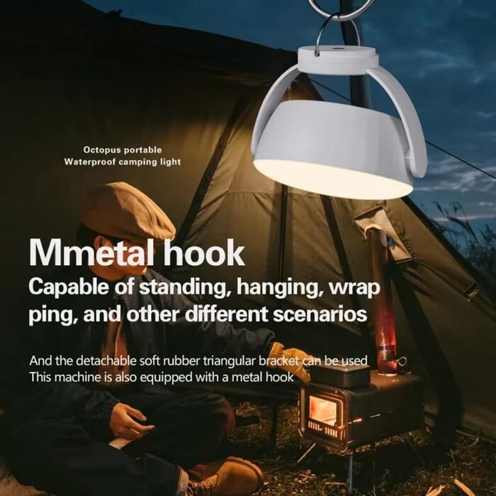 Багатофункціональний ліхтар для кемпінгу на відкритому повітрі, водонепроникний, з USB-зарядкою, портативний світлодіодний надзвичайно яскравий ліхтар для намету