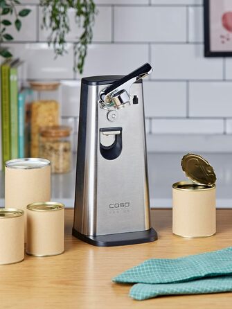 Мультивідкривач CASO D10 з високоякісним корпусом з нержавіючої сталі, універсальне використання в якості відкривачки для пляшок, точилки для ножів, консервного ножа, в т.ч. практичного втягування кабелю, магнітного тримача кришки, потужного двигуна