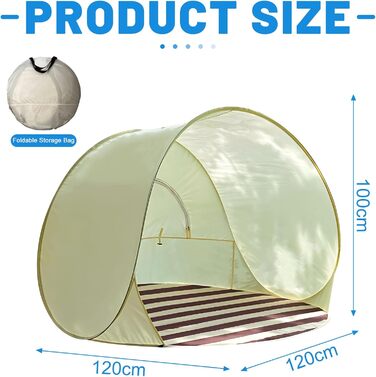 Розкладний пляжний намет із захистом від ультрафіолету, XXL, 3-4 особи, UPF 40, розкладний пляжний намет для немовлят, одноразовий пляжний намет із захистом від ультрафіолету та вітрозахисною плівкою, пляжний намет, розкладний сонцезахисний козирок, розкл