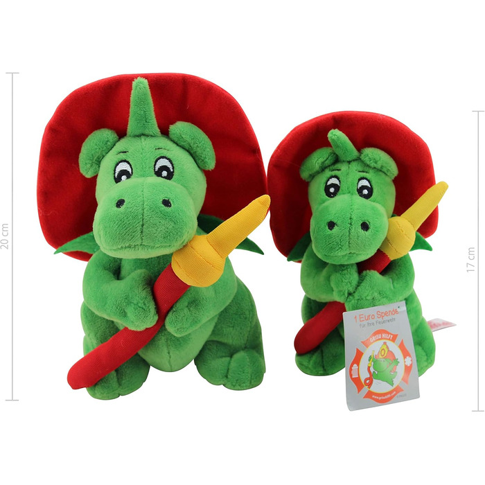 М'яка іграшка Sweety Toys 11025 Драко XL Грізу 20 см з пожежним рукавом, 20 см