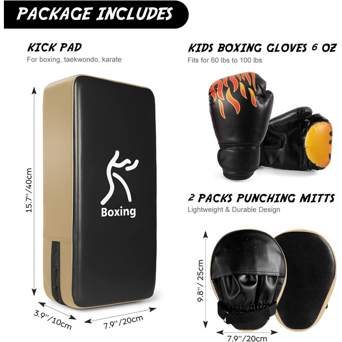 Накладки на руки Odoland Набір з PU боксерськими накладками 6OZ Боксерські рукавички для боксерського мішка, боксу, кікбоксингу, тренувань з боксу, бойових мистецтв, тайських кікбоксерських накладок, чорного кольору