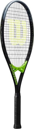 Тенісна ракетка Wilson Aggressor TNS RKT – чорно-зелена, 312 г, 4 3/8" (3), для потужної агресивної гри
