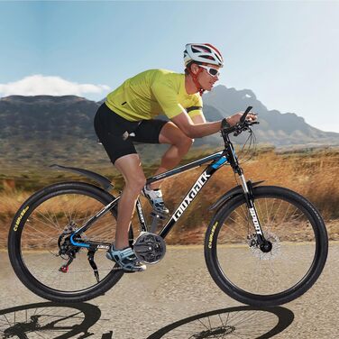 Гірський велосипед, колеса 26&quot та 27,5&quot, MTB з дисковими гальмами, 21 швидкість, підходить для чоловіків та жінок, синій - 26&quot