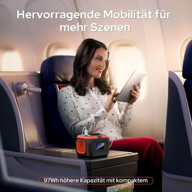 Портативна електростанція SinKeu 97 Втгод, міні-генератор 26400 мАг з розеткою 120 Вт 230 В змінного струму, 12 В постійного струму, USB-портами для мобільного телефону, ноутбука, мобільним блоком живлення для кемпінгу, подорожей та надзвичайних ситуацій 