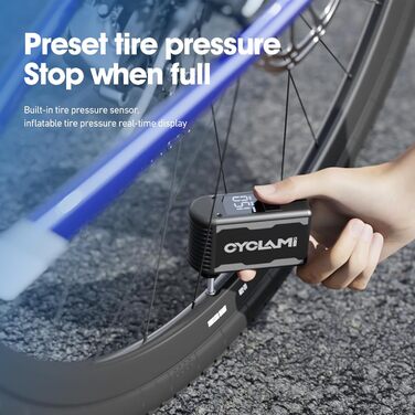 Велосипедний насос, міні-електричний A2MAX, 85x50x32 мм, 10.3 бар / 150 PSI, алюмінієвий сплав, чорний