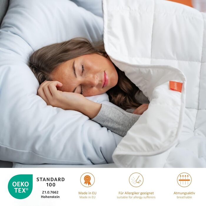 Подушка для сну 70x90 см, гіпоалергенна подушка, можна прати, зроблено в ЄС, сертифіковано Oeko-Tex, велика подушка для сну 70 x 90, подушка для ліжка, Basic 100 1 70 x 90 см