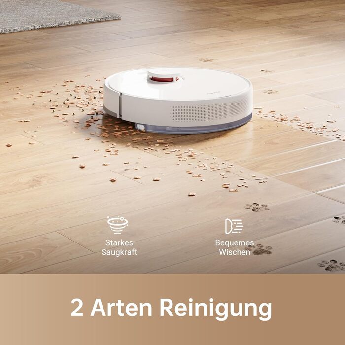 Робот-пилосос і швабра 2-в-1, навігація LiDAR, час роботи 150 хв, робот-пилосос і швабра, потужність всмоктування 2500 Па, мапуван