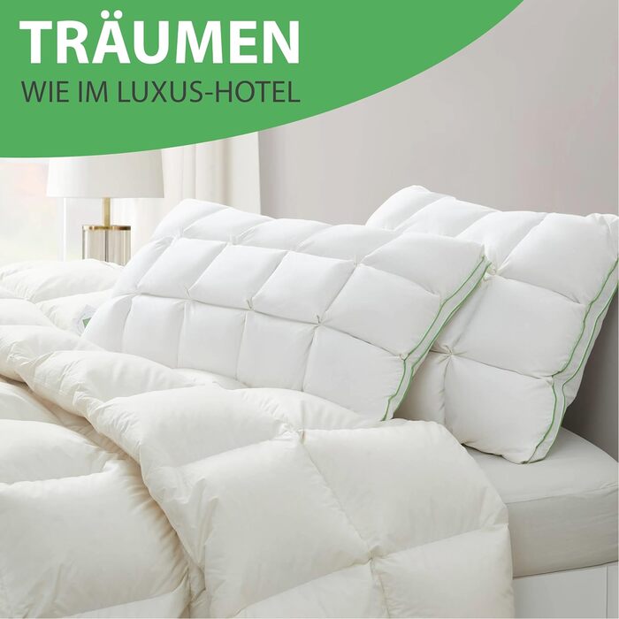 Подушка Welldora преміум-класу 80x80 100 пух та пір&39я Інноваційний дизайн Puff Cloud для максимального комфорту та ергономіки Подушка середньої жорсткості, медично протестована, сертифікована Oeko-Tex у Швейцарії, 80 x 80 см