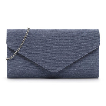Клатч TAS Amalia Denim 33806, жіноча сумочка, однотонний синій колір, універсальний розмір