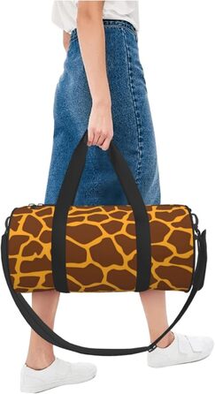 Дорожня сумка з дизайном черепа, кругла, великої місткості, легка та міцна, чудовий подарунок для походів, відпустки, ділових поїздок та іншого, з принтом жирафа, універсальний розмір