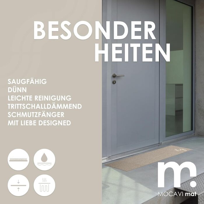 Килимок MOCAVI для дверей, парковка для взуття, 30x100 см, що прається, бежевий, Hej Scandi, килимок для взуття, довгий, вузький, без взуття, декоративний для входу, для приміщень, для вулиці, килимок для передніх дверей, килимок для багажника, 30x100 см,