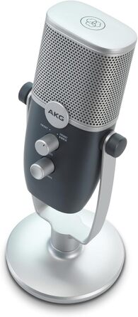 Професійний USB-C конденсаторний мікрофон AKG Pro Audio Ara два режими захоплення звуку для подкастингу, влогінгу, геймінгу та стрімінгу, синій та сріблястий