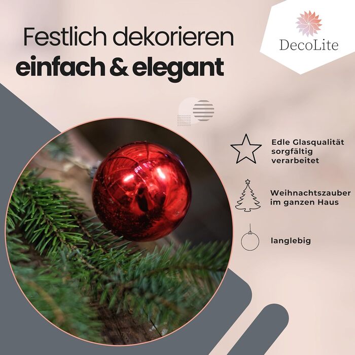 Різдвяні кульки набір з 30 шт DecoLite