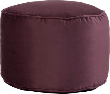 Круглий пуф-мішок Loft 25 Пуф для приміщень, вітальня, подушка для відпочинку ніг Ергономічний дизайн пуфа Зручний та міцний пуф-подушка для сидіння 3245 см (Баклажан)