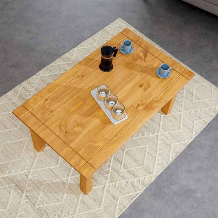 Журнальний столик IDIMEX Cancun з двома шухлядами стіл для вітальні, масив сосни, морений/вощений