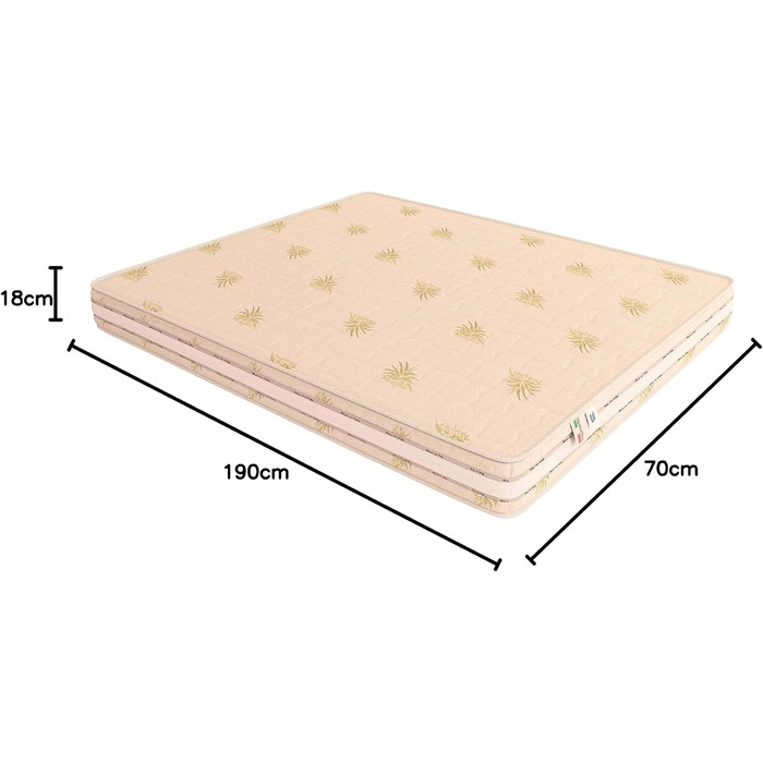 Ортопедичний пружинний матрац Baldiflex Emporio, висота 18 см, розмір 70 x 190 x 18 см, традиційні пружини Bonnell, чохол з алое вера з вентиляцією, гіпоалергенний, стійкий до кліщів, дихаючий