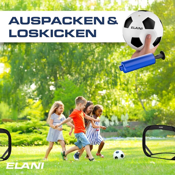 Висувні футбольні ворота для дітей, набір з 2 шт. - складані з м&39ячем та насосом, на 50 менші легке складання, міні-футбольні ворота, ворота, футбольні ворота для саду, дитячі футбольні ворота, чорні футбольні ворота