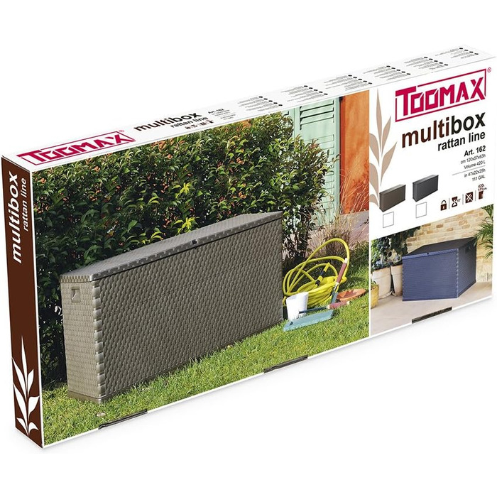 Коробка для подушки Toomax Multibox Rattan 420, коричнева