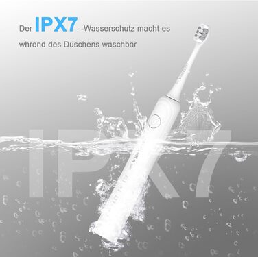 Електрична зубна щітка для дорослих з акумулятором до 240 днів роботи, 8 змінних насадок, акумуляторна, 3 режими чищення, таймер на 2 хвилини, водонепроникність IPX7, ідеальний подарунок для сім'ї, біла